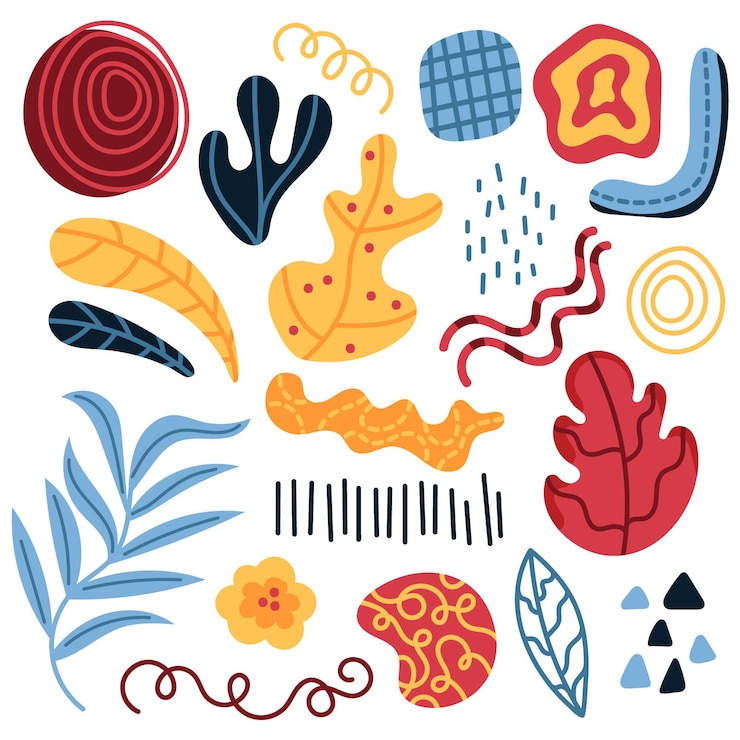 Vector gratuito colección de formas abstractas dibujadas a mano