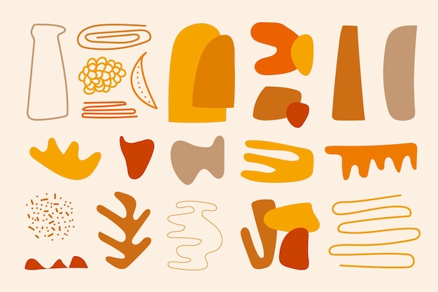 Colección de formas abstractas dibujadas a mano