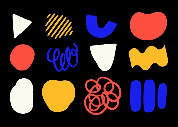 Colección de formas abstractas dibujadas a mano