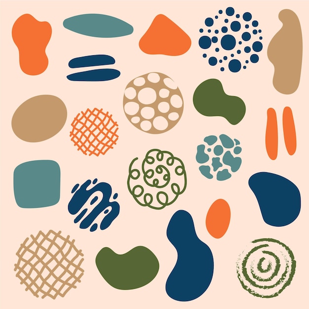 Colección de formas abstractas dibujadas a mano