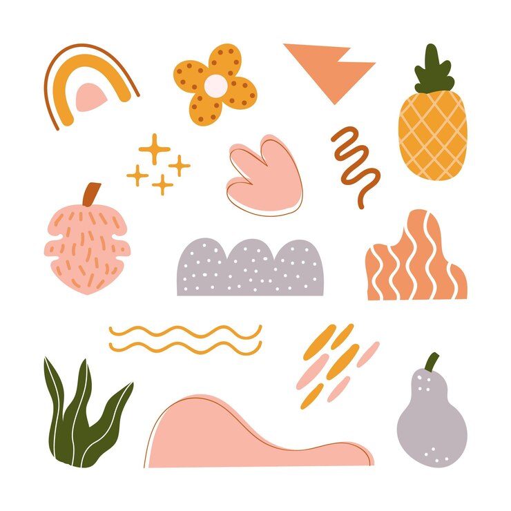 Vector gratuito colección de formas abstractas planas dibujadas a mano