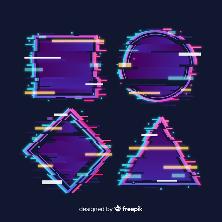 Vector gratuito colección de formas geométricas glitch