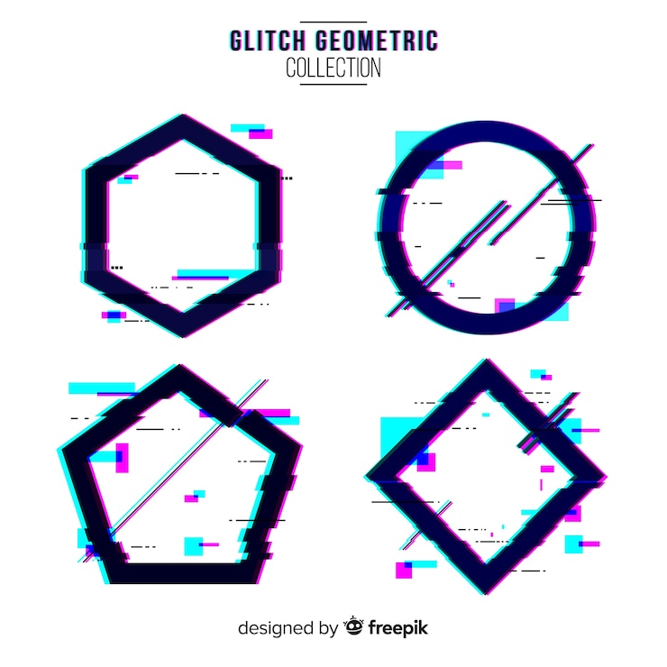 Vector gratuito colección de formas geométricas glitch