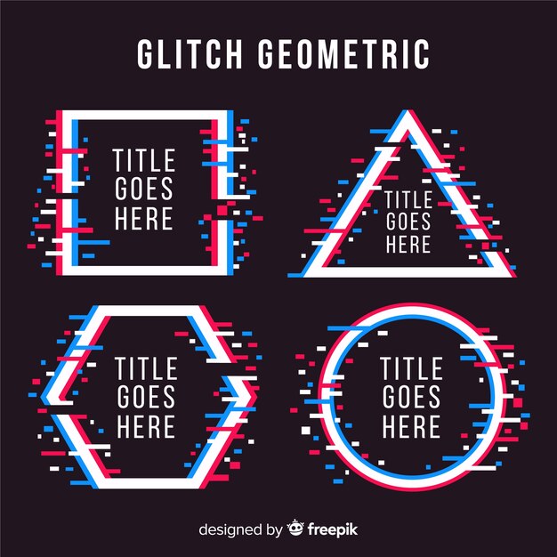 Colección formas geométricas glitch