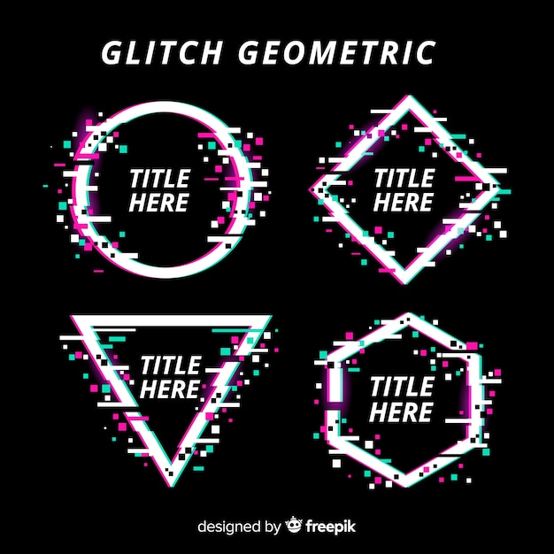 Colección formas geométricas glitch
