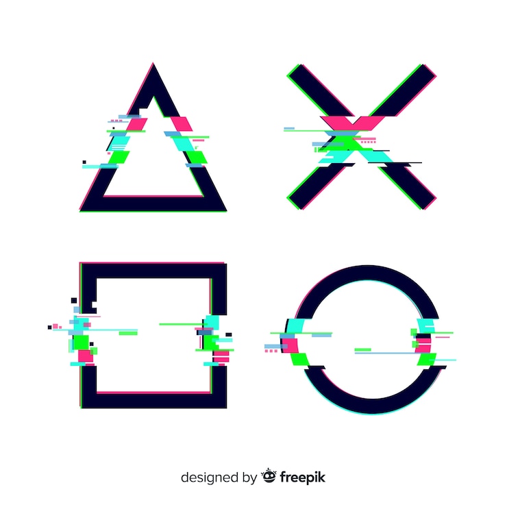 Vector gratuito colección formas geométricas glitch