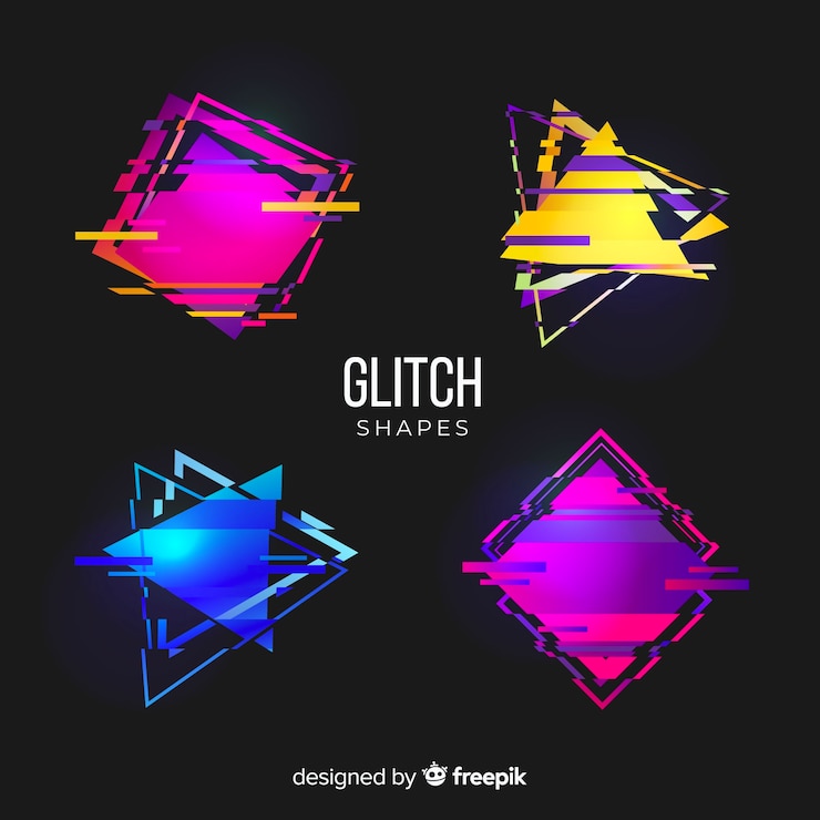 Vector gratuito colección de formas geométricas glitch