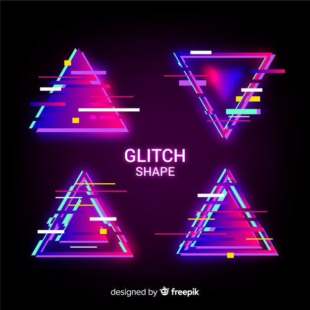 Colección formas geométricas glitch