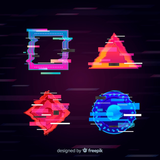Colección de formas geométricas Glitch