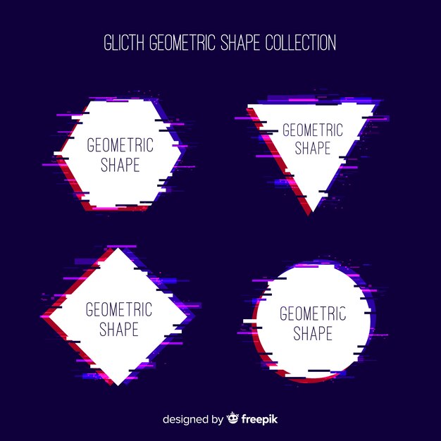 Colección formas geométricas glitch