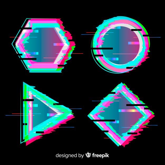 Colección de formas geométricas Glitch