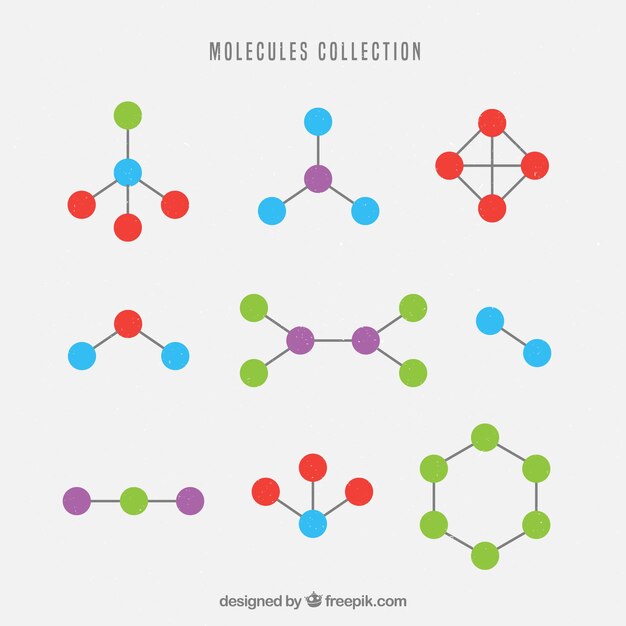 Colección de formas geométricas de moléculas 