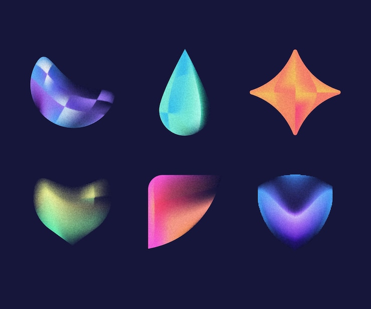 Vector gratuito colección de formas granuladas en gradiente