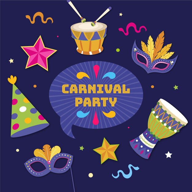 Colección de fotomatón plano fiesta de carnaval