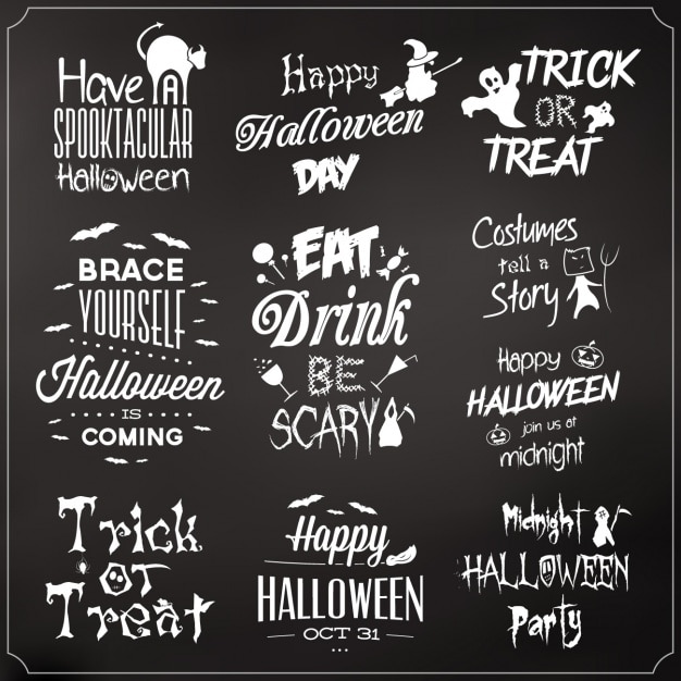 Vector gratuito colección de frases de halloween