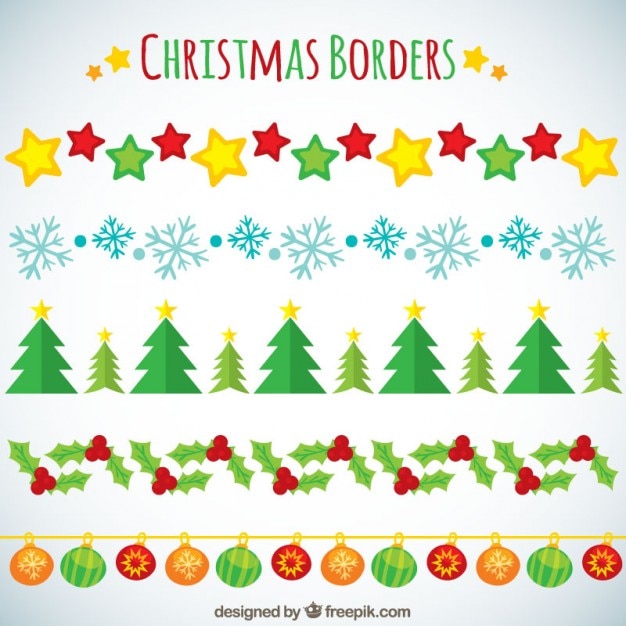 Vector gratuito colección de las fronteras de la navidad