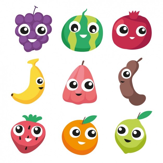 Colección de fruta a color