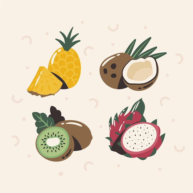 Vector gratuito colección de frutas dibujadas a mano