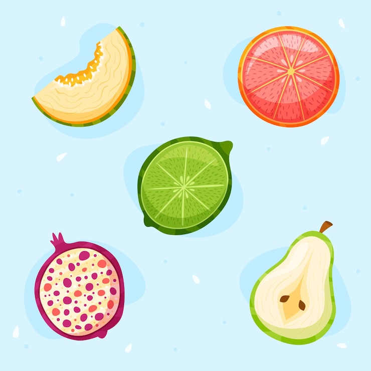 Vector gratuito colección de frutas dibujadas a mano