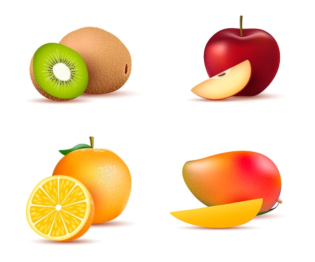 Vector gratuito colección de frutas realistas