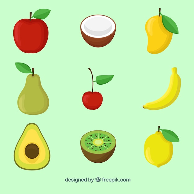 Vector gratuito colección de frutas