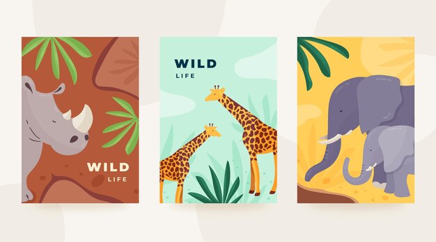 Colección de fundas de animales salvajes.
