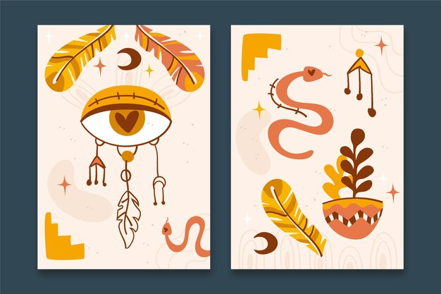 Colección de fundas boho dibujadas a mano