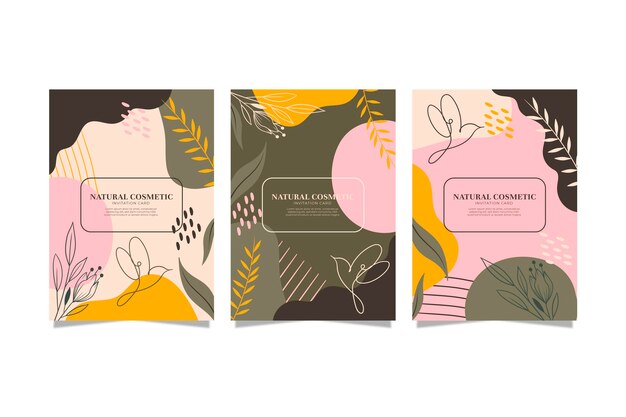 Colección de fundas florales dibujadas a mano