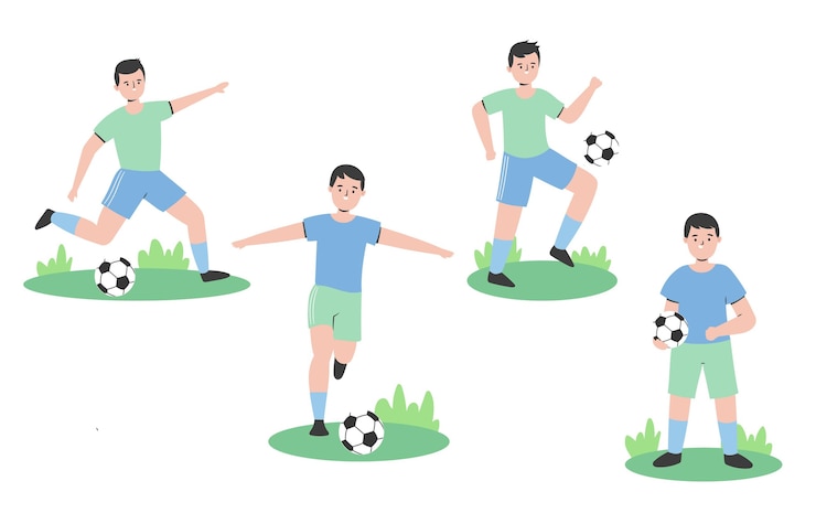 Vector gratuito colección de futbolistas planos