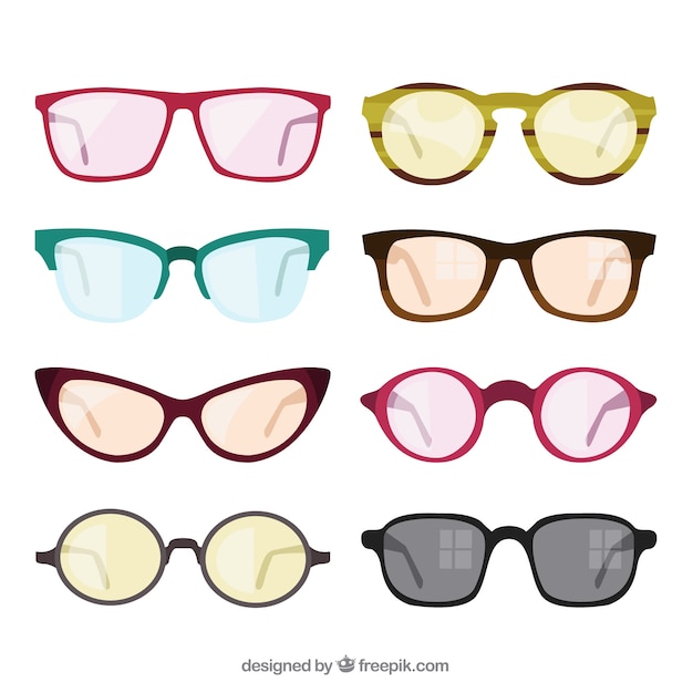 Vector gratuito colección de gafas modernas