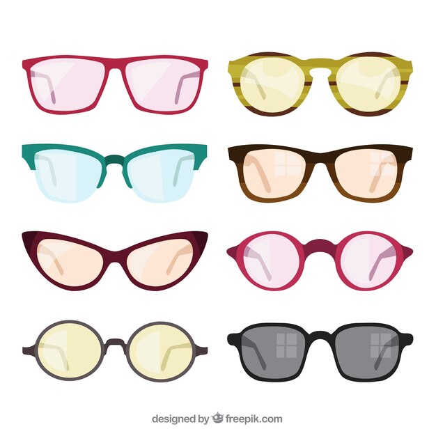 Colección de gafas modernas