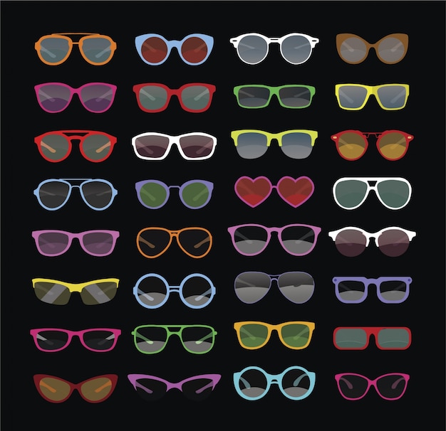 Vector gratuito colección de gafas multicolor