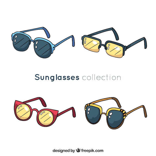 Vector gratuito colección de gafas de sol coloridas y modernas