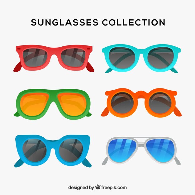 Colección de gafas de sol modernas en estilo plano
