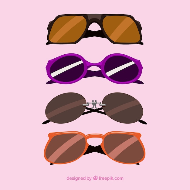 Vector gratuito colección de gafas de sol modernas en estilo plano