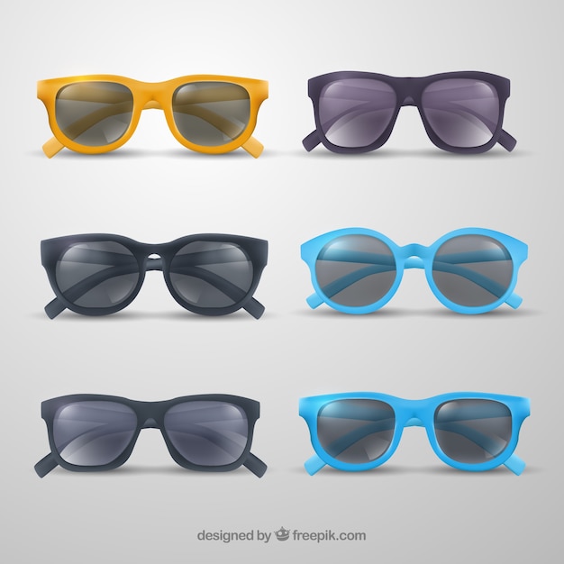 Colección de gafas de sol realistas