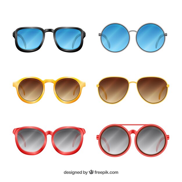 Colección de gafas de sol realistas