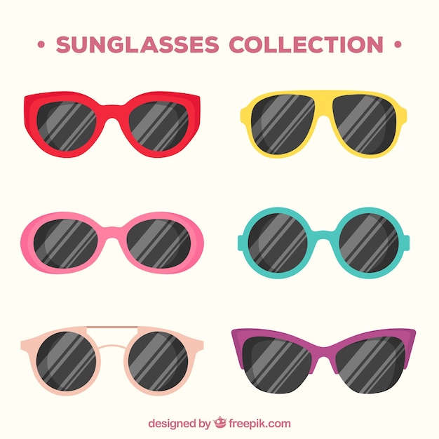 Vector gratuito colección de gafas de sol de temporada en estilo plano