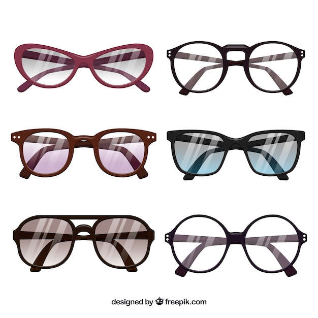 Colección de gafas de sol de temporada en estilo plano