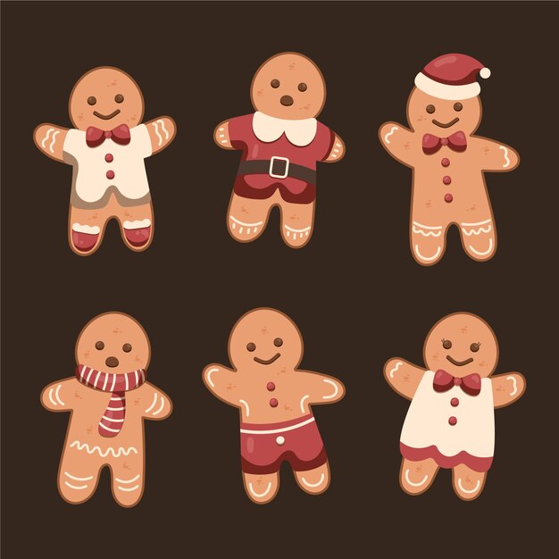 Colección de galletas de hombre de jengibre vintage
