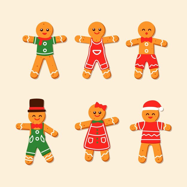 Colección de galletas de hombre de pan de jengibre