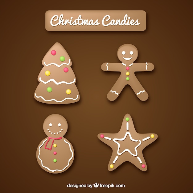 Vector gratuito colección de galletas de navidad