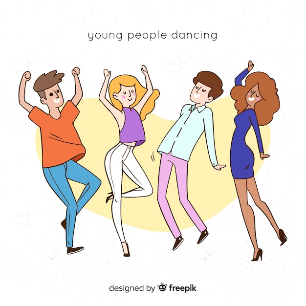 Colección gente bailando dibujada a mano