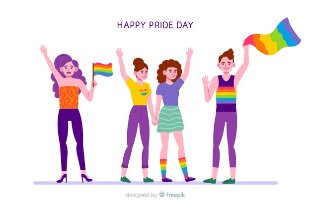 Colección gente celebrando el día del orgullo