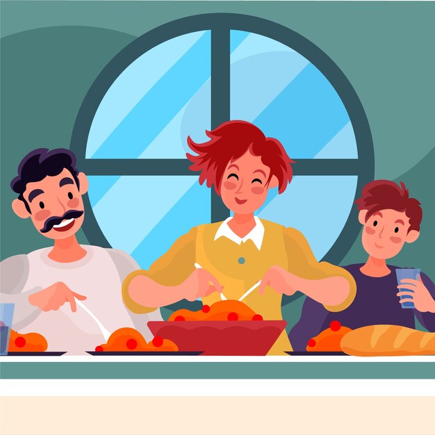 Colección gente comiendo dibujados a mano