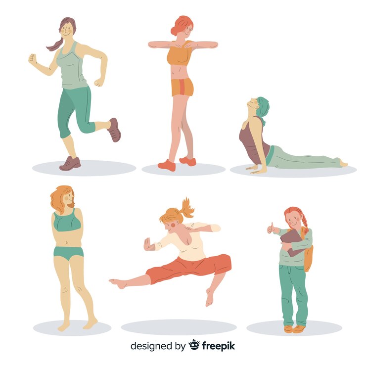 Vector gratuito colección gente haciendo deporte