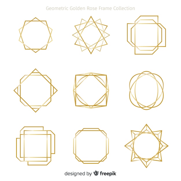 Colección geométrica de marco dorado