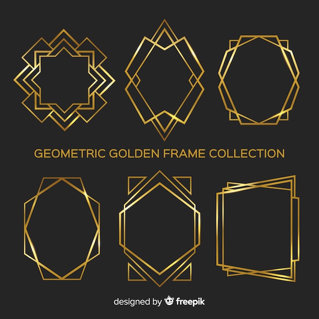 Colección geométrica de marco dorado