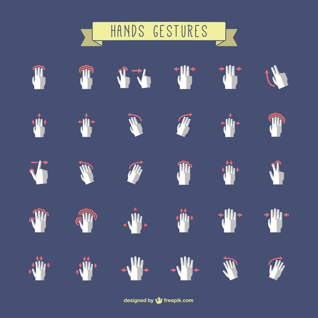 Colección gestos de la mano