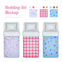 Vector gratuito colección girlish bed cloths